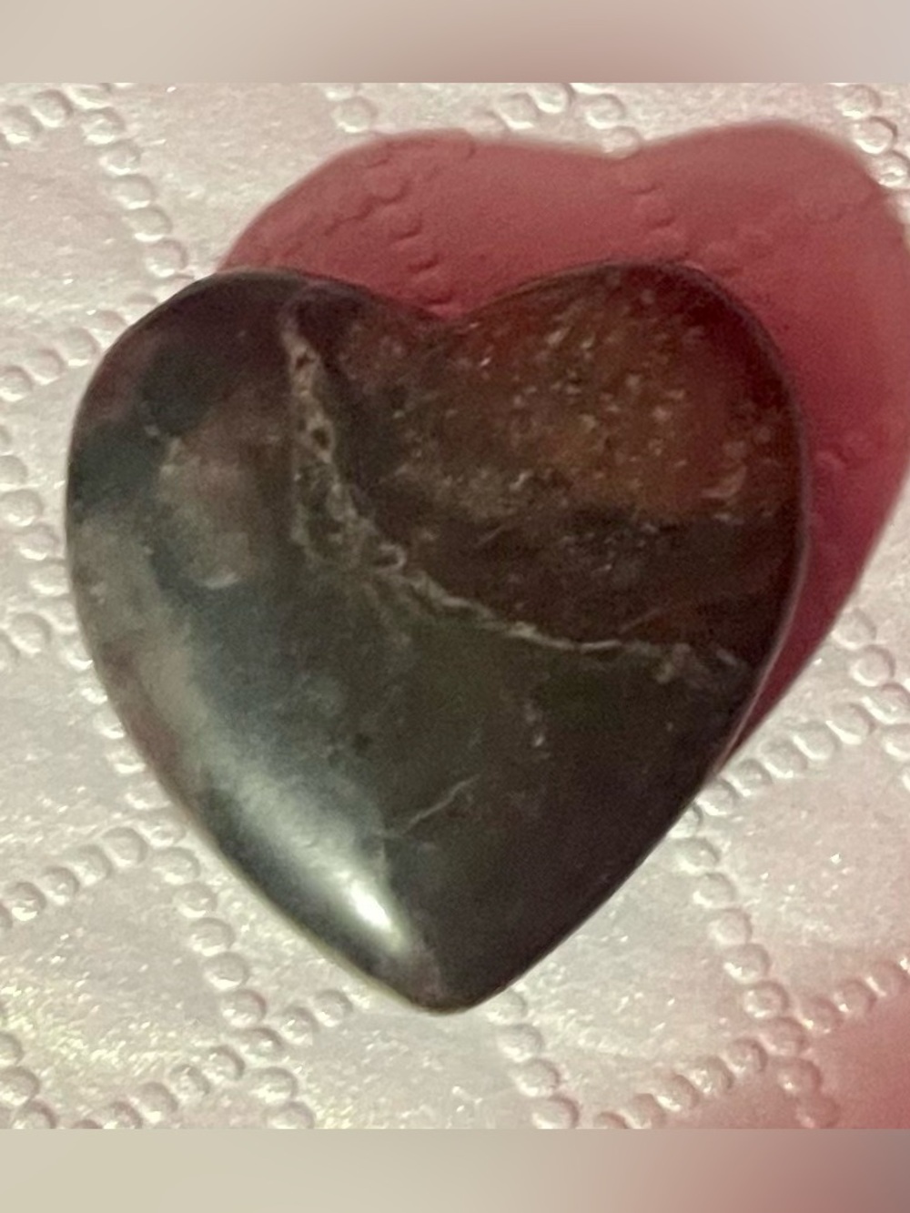Polished Heart-Shaped Stone - Deep Charcoal Gray